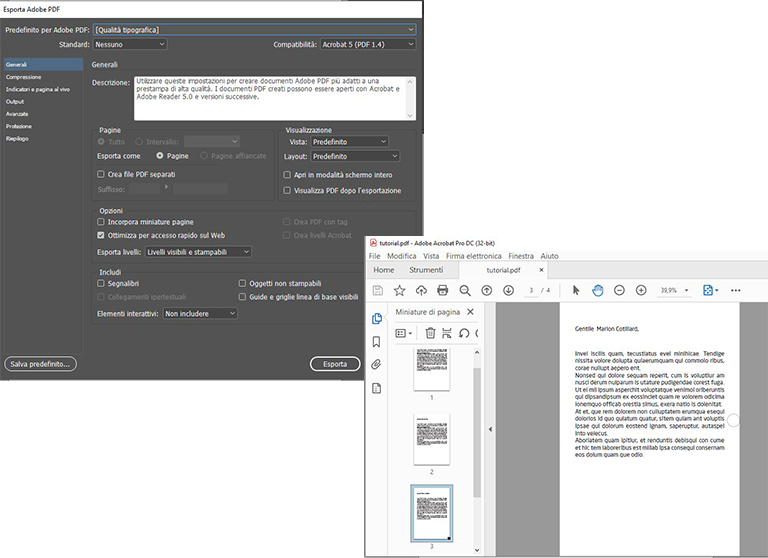 Tutorial indesign - esporta pdf